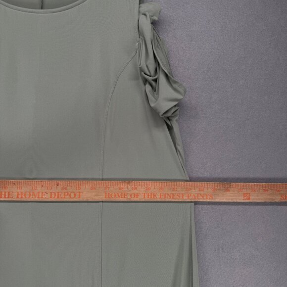 Belle Kim Gravel Dress Womens Size 1X Moss Green Flirt Sleeve Cold Shoulder - Picture 7 of 13
